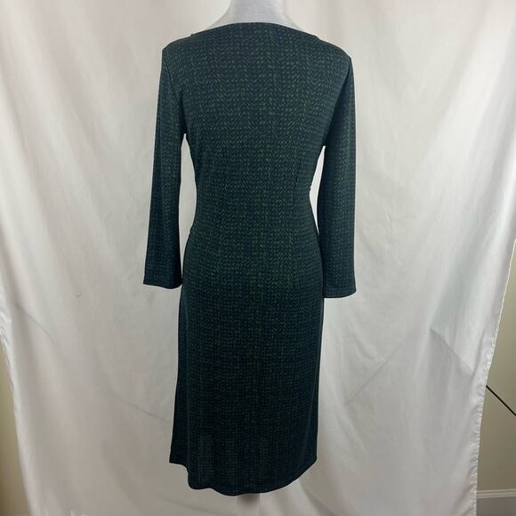 Talbots Green Navy Pleated Side Draping Office Date Night Dress NWOT Size S - Picture 5 of 13